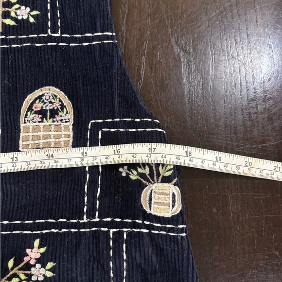 Navy Blue Floral Embroidered 80’s Style Vest Size Small - Picture 6 of 8